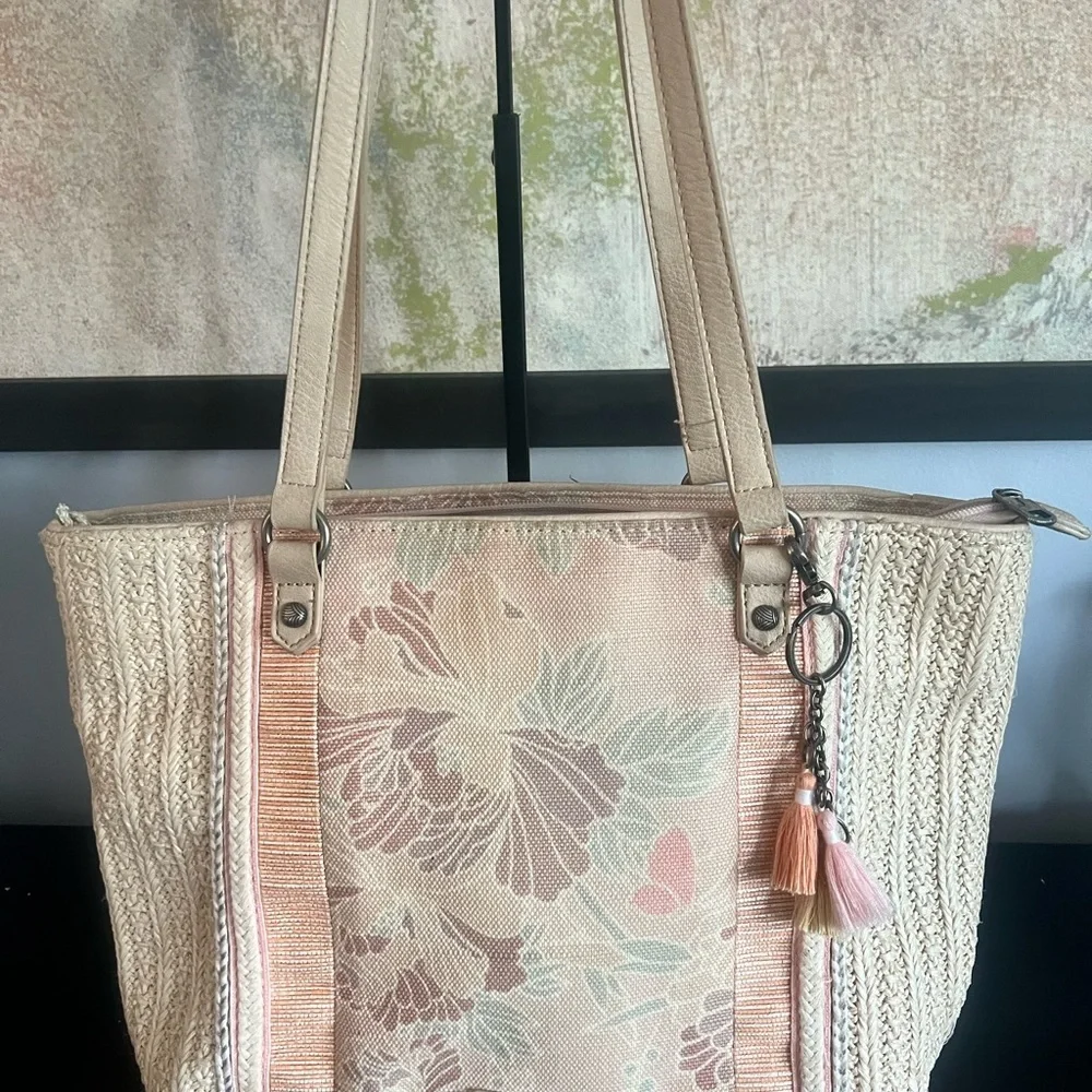 Sakroots Summer Peach Floral Tote Bag